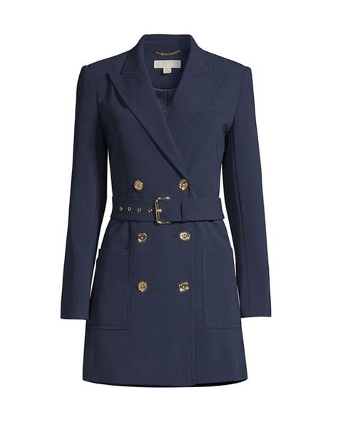 michael kors dark blue distressed blazer|michael kors double breasted dress.